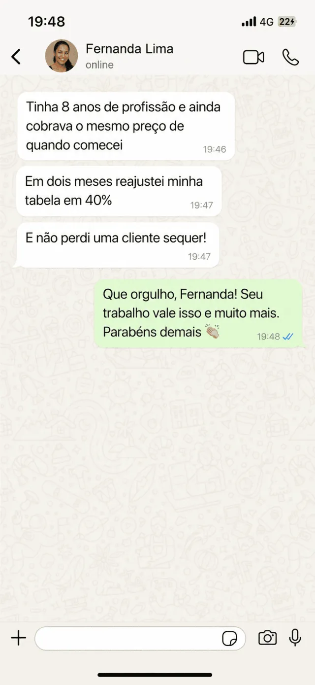 Depoimento de Fernanda Lima no WhatsApp