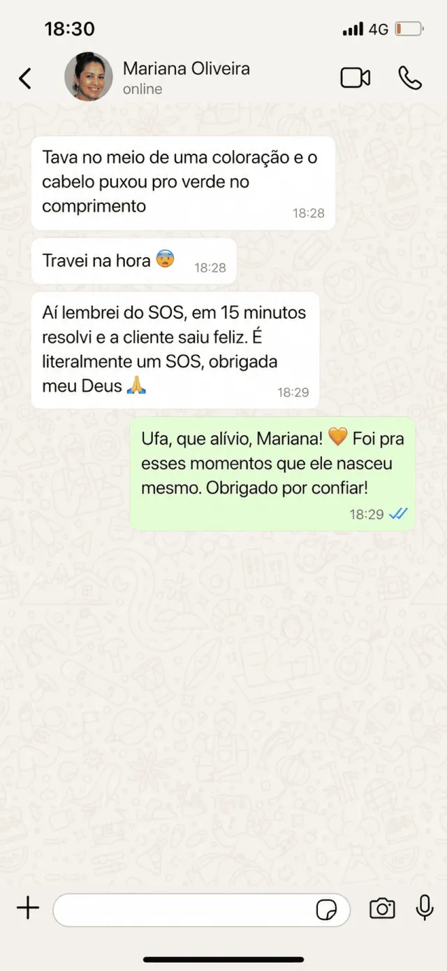 Depoimento de Mariana Oliveira no WhatsApp