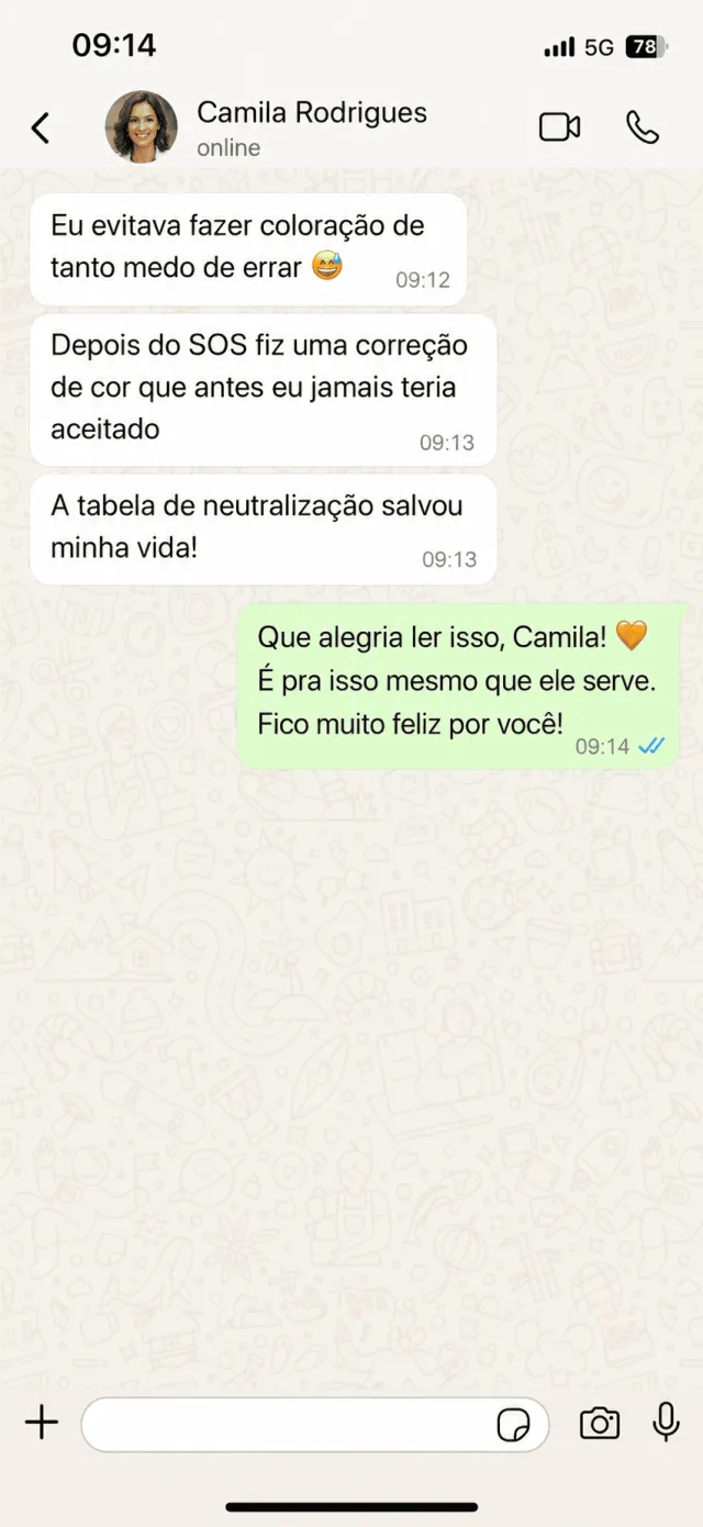 Depoimento de Camila Rodrigues no WhatsApp